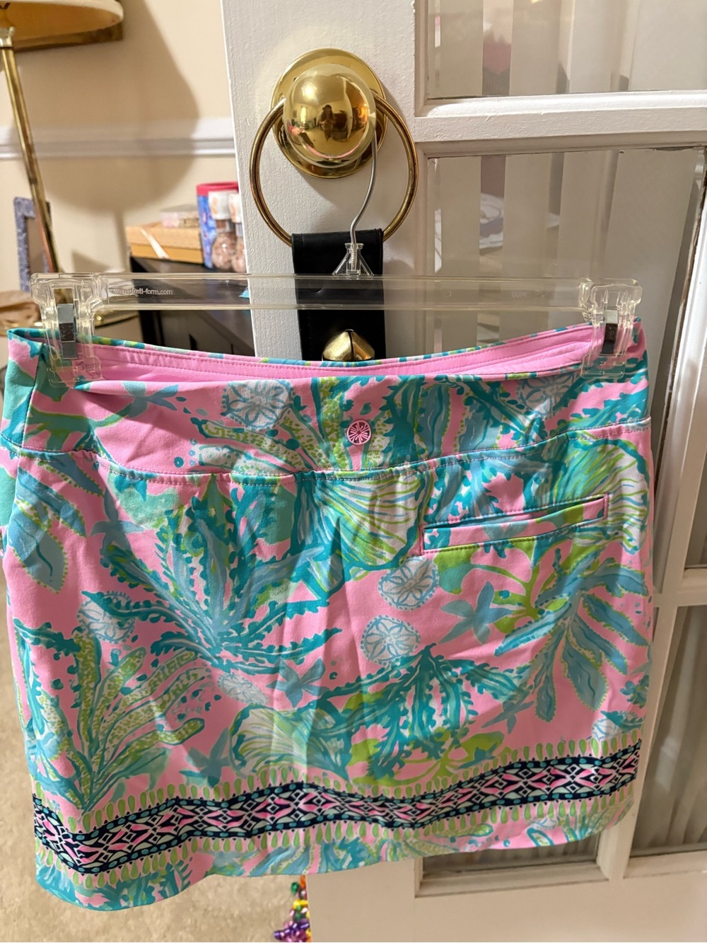 Lilly Pulitzer Luxletic Pink Tropical Print Mini Skort - Picture 7 of 11